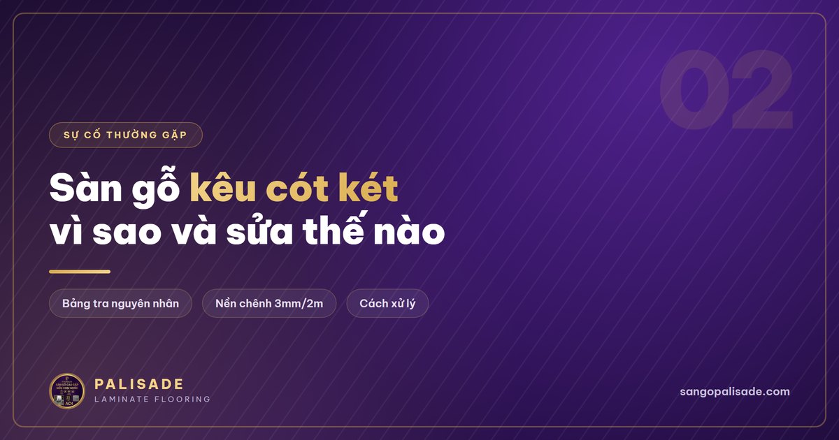 Sàn gỗ bị kêu cót két khi đi: vì sao và sửa thế nào