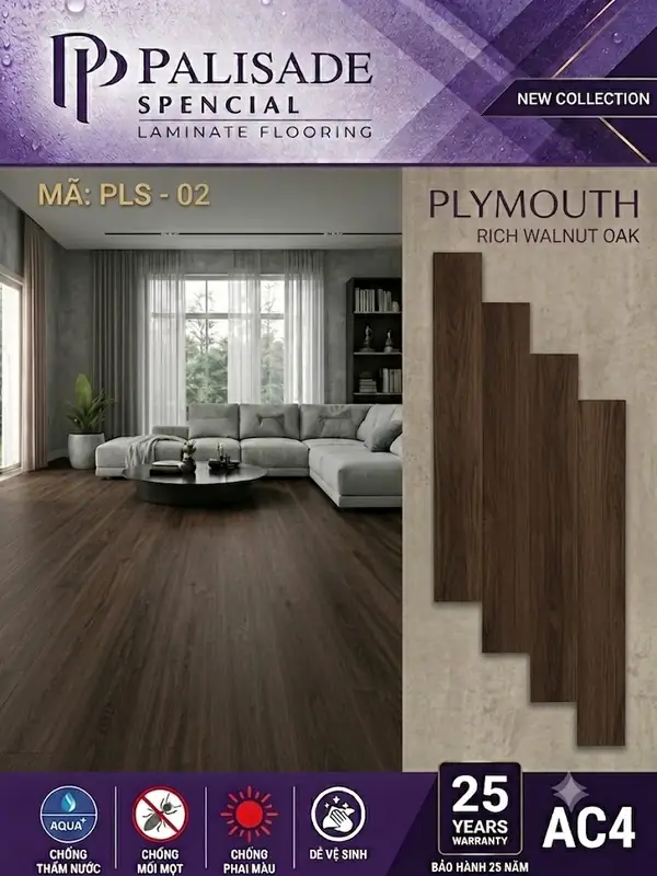 Sàn gỗ Palisade PLS-02 Plymouth Rich Walnut Oak